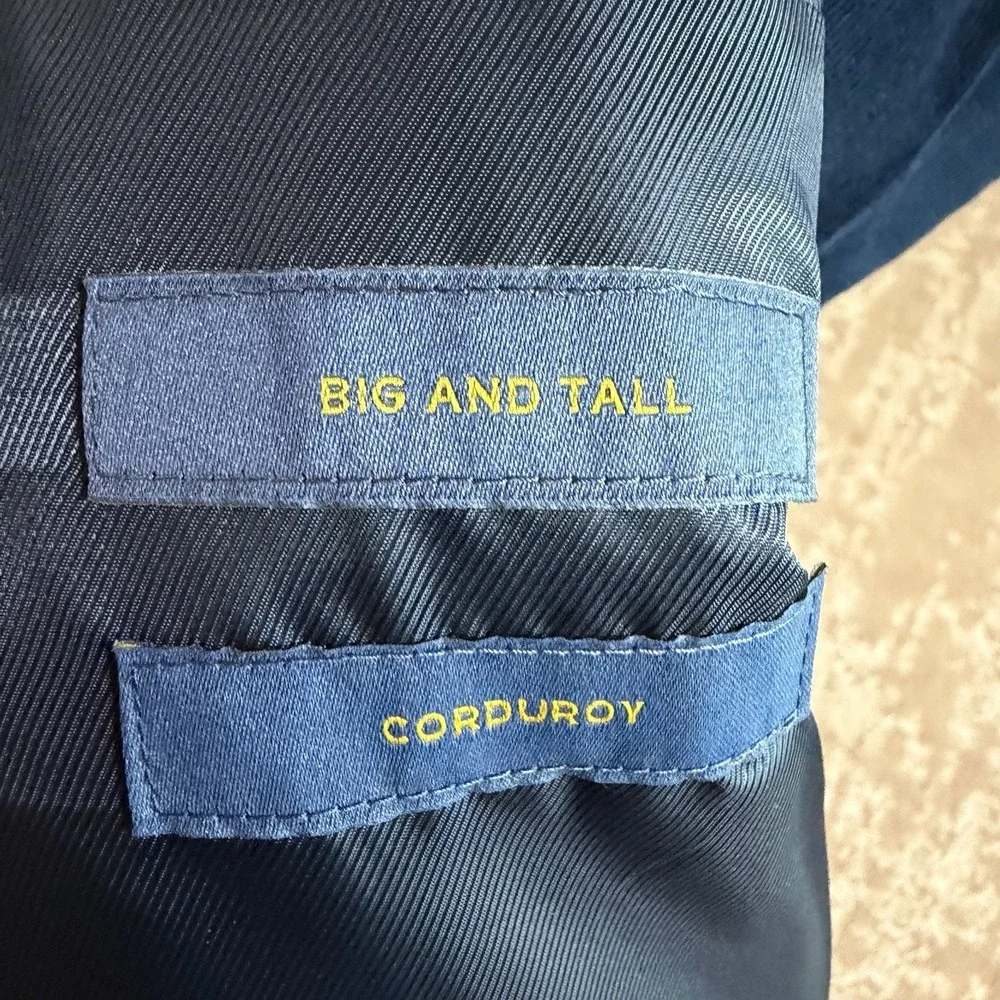 Stafford Blazer Jacket Mens 52R Corduroy Sport Coat Big And Tall Blue Elbow
